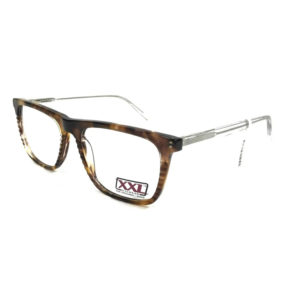 XXL Eyeglasses Frames PELICAN TORTOISE Brown Clear Square Full Rim 57-18-150